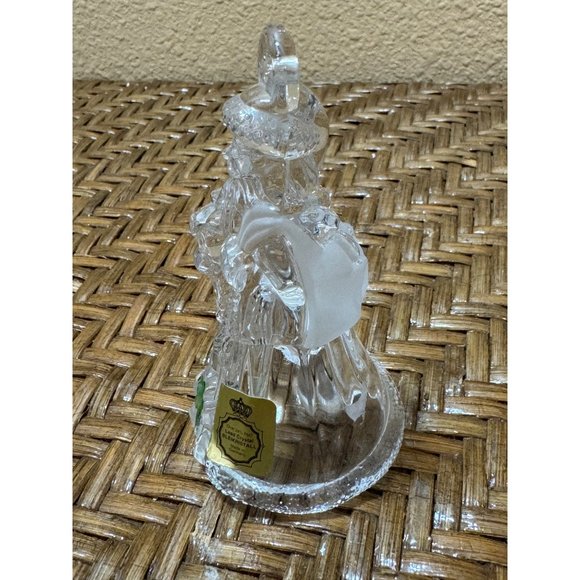 Vintage Bleikristall Lead Crystal Santa Christmas Bell With Clover - Picture 3 of 7